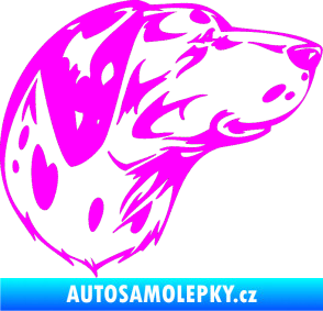 Samolepka Pes 002 pravá Dalmatin Fluorescentní růžová