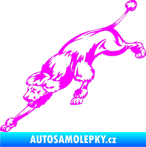 Samolepka Pes 022 levá Pudl Fluorescentní růžová
