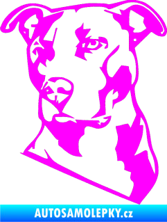 Samolepka Pes 054 levá Pitbull Fluorescentní růžová
