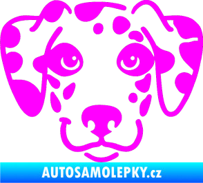 Samolepka Pes 064 Dalmatin Fluorescentní růžová