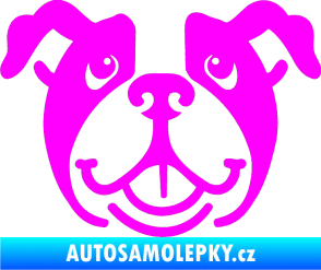 Samolepka Pes 069 Buldoček Fluorescentní růžová