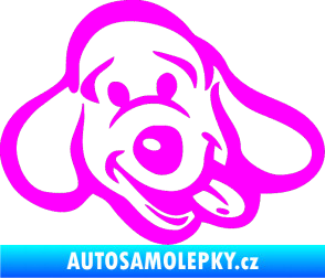 Samolepka Pes 078 pravá Fluorescentní růžová