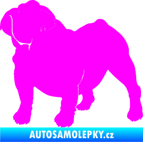 Samolepka Pes 089 levá Buldok Fluorescentní růžová