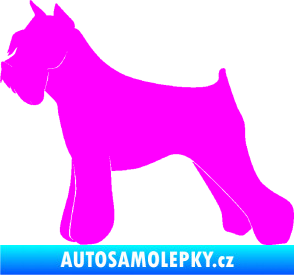 Samolepka Pes 091 levá Knírač Fluorescentní růžová