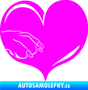 Samolepka Pes 102 levá packa Fluorescentní růžová