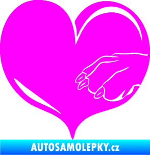 Samolepka Pes 102 pravá packa Fluorescentní růžová