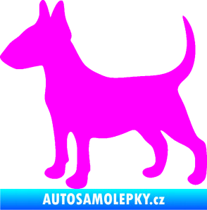 Samolepka Pes 110 levá Bulteriér Fluorescentní růžová