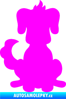 Samolepka Pes 113 levá kreslená silueta Fluorescentní růžová