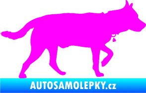 Samolepka Pes 121 pravá německý ovčák Fluorescentní růžová