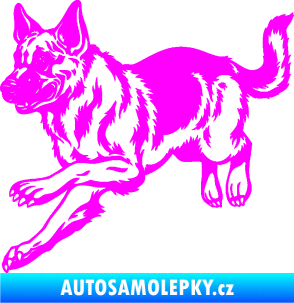 Samolepka Pes 124 levá  německý ovčák  Fluorescentní růžová