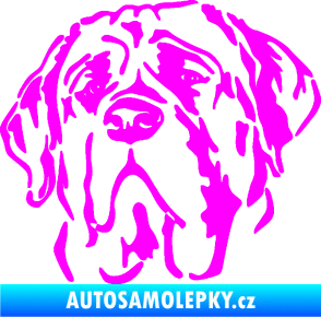 Samolepka Pes 125 levá anglický mastif Fluorescentní růžová