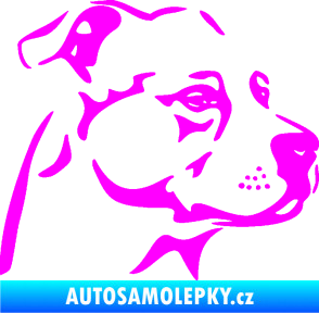 Samolepka Pes 134 pravá Stafordširský bulteriér Fluorescentní růžová