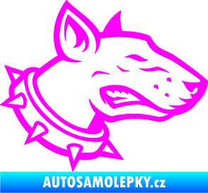 Samolepka Pes 167 pravá pitbull Fluorescentní růžová