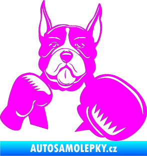Samolepka Pes 183 pravá boxer Fluorescentní růžová