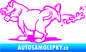 Samolepka Pes čůrá levá Fluorescentní růžová