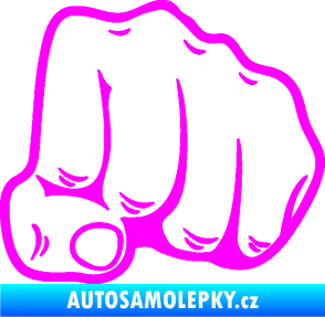 Samolepka Pěst 003 pravá Fluorescentní růžová