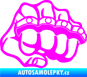 Samolepka Pěst boxer pravá Fluorescentní růžová