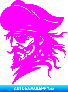 Samolepka Pirát 001 levá s páskou přes oko Fluorescentní růžová