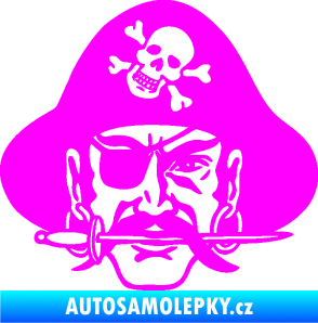 Samolepka Pirát 002 pravá Fluorescentní růžová