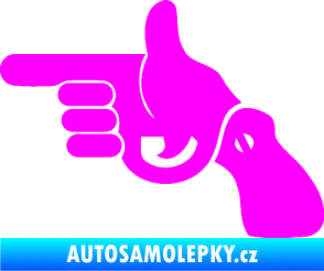 Samolepka Pistole 002 levá han gun Fluorescentní růžová