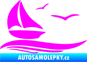 Samolepka Plachetnice 002 levá Fluorescentní růžová