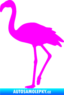 Samolepka Plameňák 001 levá Fluorescentní růžová