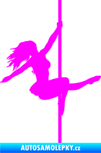 Samolepka Pole dance 001 pravá tanec na tyči Fluorescentní růžová