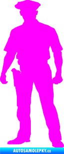 Samolepka Policajt 002 levá Fluorescentní růžová