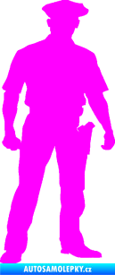 Samolepka Policajt 002 pravá Fluorescentní růžová