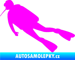 Samolepka Potápěč 006 levá Fluorescentní růžová