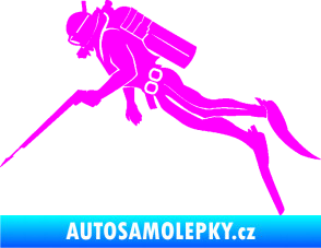 Samolepka Potápěč 010 levá Fluorescentní růžová
