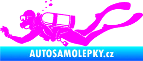 Samolepka Potápěč 011 levá Fluorescentní růžová