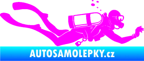 Samolepka Potápěč 011 pravá Fluorescentní růžová