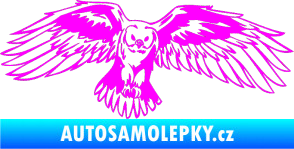 Samolepka Predators 077 pravá sova Fluorescentní růžová