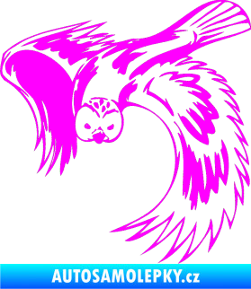 Samolepka Predators 085 levá sova Fluorescentní růžová