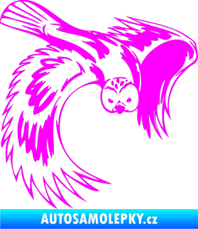 Samolepka Predators 085 pravá sova Fluorescentní růžová