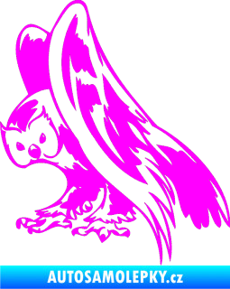 Samolepka Predators 097 levá sova Fluorescentní růžová