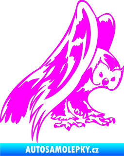 Samolepka Predators 097 pravá sova Fluorescentní růžová