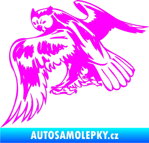 Samolepka Predators 100 levá sova Fluorescentní růžová