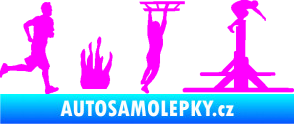 Samolepka Překážkové závody 001 pravá OCR Fluorescentní růžová