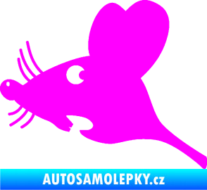 Samolepka Překvapená myš levá Fluorescentní růžová
