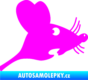 Samolepka Překvapená myš pravá Fluorescentní růžová
