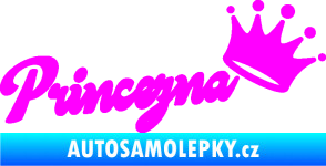 Samolepka Princezna s korunkou 001 nápis Fluorescentní růžová