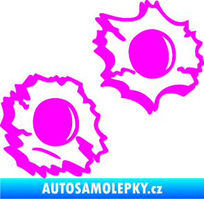 Samolepka Průstřely 001 pravá Fluorescentní růžová