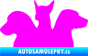 Samolepka Psi 001 levá skupinka Fluorescentní růžová