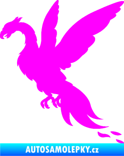 Samolepka Pták Fénix 001 levá Fluorescentní růžová