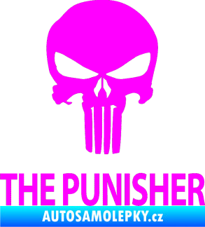 Samolepka Punisher 002 s nápisem Fluorescentní růžová