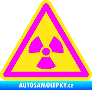 Samolepka Radioactive barevný trojúhelník Fluorescentní růžová