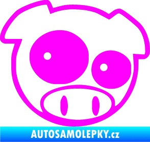 Samolepka Rally pig 001 pravá Fluorescentní růžová