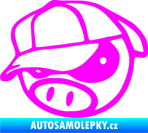 Samolepka Rally pig 003 levá Fluorescentní růžová